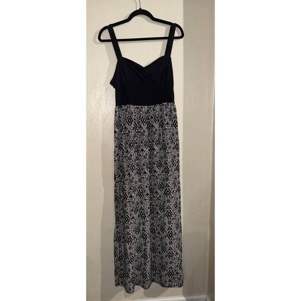 Mudd Sweetheart Geometric Print Maxi Dress Women's Medium Boho Adjustable XL